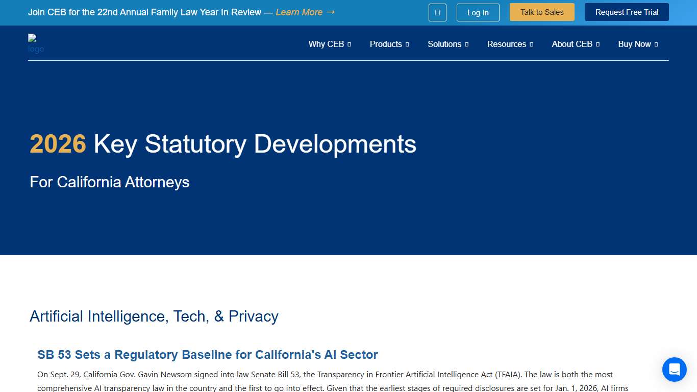 Statutory Developments 2026 | CEB